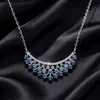 Xu Ping Lujo Ligero Temperamento Tipo Sonrisa Collar Azul Elegante Sencillo Aleación de Cobre Adorno de Collar Accesorios para Vestimenta Formal de Banquete Venta al por Mayor