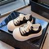 Zapatos Deportivos Casuales para Niñas Primavera y Otoño 2025 Nuevos Zapatos de Lona de Cuero para Niños Medianos y Grandes Ligeros Zapatos Blancos de Suela Suave
