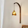 Luminárias de parede em cerâmica com pétalas estilo wabi-sabi em madeira maciça retrô para quarto, cabeceira, sala de estar, hall de entrada, corredor e corredor, criando uma atmosfera ambiente