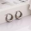Pendientes plisados únicos de acero inoxidable con textura de moda francesa, pendientes irregulares geométricos de oro alto