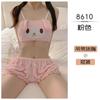 Lencería Sexy Fantasma para Mujer, Lindo Conjunto de Sujetador de Tres Puntos con Perro, Lencería Sexy de Franela para Chica, Pura Pasión
