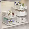 Estante de Almacenamiento Extraíble para Lavabo de Baño Gabinete Debajo del Almacenamiento Caja de Almacenamiento Lavamanos de Inodoro Cesta Desplegable Estante por Capas