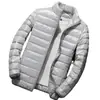 2023 Nueva Chaqueta de Invierno Ligera de Pluma y Algodón Acolchada de Algodón para Hombre Corta con Cuello Vertical Estilo Coreano Ajustada Ultradelgada Chaqueta Abrigo Talla Grande