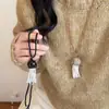 Especial Profundidad Marina~Collar de Borla Perla Medusa para Mujer Diseño Retro de Nicho Cadena para Suéter Lanyard Largo Accesorios
