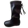 Zapatos infantiles de estilo vintage para otoño e invierno, botines Martin infantiles, botas altas para niñas, botines sencillos dulces de princesa para niñas