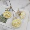 Flor de peonía artificial, 3 peonías grandes, decoración para salón de bodas, flores falsas, decoración para sala de estar, flores de seda, flores artificiales florales.