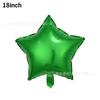 Globo de película de aluminio de estrella de cinco puntas, versión ligera de 18 pulgadas, globo de estrella de color sólido, papel de aluminio, diseño de decoración para fiesta de cumpleaños, venta al por mayor