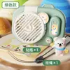 Cámara de Dibujos Animados para Niños Colgante de Cuello Ventilador Pequeño Recargable Mini de Escritorio Tres Velocidades de Viento Ventilador Eléctrico USB Regalo Transfronterizo