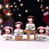 Decoração de Natal inflável com atmosfera festiva, Papai Noel brilhante, boneco de neve, renas e ornamentos de trem para as festas