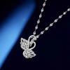 Tiktok transmissão ao vivo Pt950 colar de ouro branco duplo cisne luz luxo nicho pingente cisne corrente clavícula feminina para namorada