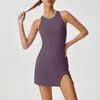 Transfronterizo Nuevo Secado Rápido Sexy Slip Vestido Deportivo Ropa de Yoga para Mujer Espalda Descubierta Running al Aire Libre Fitness Falda de Tenis