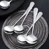 Cuchara Redonda Pequeña de Acero Inoxidable, Cuchara para Café, Cuchara para Revolver, Cuchara para Miel, Cuchara para Condimentos, Cuchara para Taza, Cuchara para Té, Cuchara para Polvo Medicinal, Cuchara para Hielo