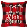 Cojín festivo navideño transfronterizo de Amazon con diseños de renos y muñeco de nieve, cojín colorido para respaldo de sofá