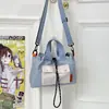 Bolsa de Nylon para Mulheres 2025 Nova Super Quente Cor Contrastante Pequena Bolsa Transversal Viagem Leve Bolsa de Mão Trabalho Pequena para o Dia a Dia