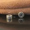Cuentas Espaciadoras de Plata Tailandesa Vintage Redondas Pequeñas Espaciadoras Plata Pura 999 Cruz Minimalista Estilo Plata