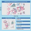 Decoraciones navideñas rosadas de Papá Noel gato globo de aire caliente guirnalda pegatina electrostática para puerta de cristal ventana de armario ambiente