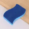 Esponja de Pulpa de Madera con Forma de Cintura Azul, Paño Grueso de Dos Tonos para Lavar Platos, Esponja de Limpieza para Cocina, Estropajo, Venta al por Mayor Transfronteriza