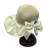 Chapéu de Pescador com Costura de Tecido Moda Coreana Feminino Primavera e Verão Chapéu de Bacia Elegante com Laço para Rabo de Cavalo Chapéu de Sol para Viagem