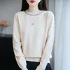 Suéter de Punto para Mujer Otoño Invierno 2026 Suéter Pulóver Mariposa Perforado en Caliente Cuello Redondo Suéter Capa Base para Mujer Talla Grande Versátil Manga Larga