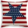 Almohada Decorativa del 250 Aniversario del Día de la Independencia Americana Decoración del Hogar Cojín de Mesita de Noche Estilo Americano Lino Estampado Almohada para Sofá