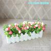 Decoración para Sala de Estar en Casa Juego de Flores y Plantas Artificiales Adornos Florales Valla de Madera Decoración de Flores Falsas Pequeñas Macetas Exhibición de Ventana