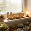 Letrero de madera de pie HOME de venta caliente transfronterizo para decoración del hogar, dormitorio y sala de estar, adorno de escritorio con letras negras