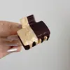 Presilha de Cabelo Quadrada de Acetato com Bloqueio de Cor e Design de Nicho Estilo Coreano com um Toque Vintage de Luxo para Penteados Semi-Presos