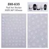 Pegatinas para Uñas Copo de Nieve Láser Transfronterizas Planas Plateadas Recorte Navideño Copo de Nieve Pegatinas para Uñas Joyería Dh635