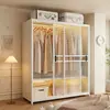 Armario para Uso Doméstico en Dormitorio, Puerta Corredera, Apartamento Pequeño, Armario de Acero, Habitación de Alquiler, Nuevo Montaje Sencillo, Nuevo Modelo Armario de Puerta Corredera