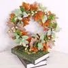 Venta Caliente Transfronteriza Amazon Festival de la Cosecha Decoraciones de Otoño Decoración de Ventana del Hogar Colgante de Puerta Calabaza Blanca Artificial Flor de Hoja de Arce