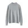 Suéter de cashmere ready-to-wear de primeira linha para mulheres, apresentando gola semi-alta, um design simples e confortável, e estilo versátil. Feito 100% de caxemira, é perfeito como camada base