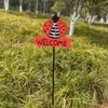Decoração Transfronteiriça de Metal Animal Coelho Páscoa Pátio Parque Gramado Enfeite de Inserção de Flores Pingente