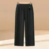 Calça Mom de alta qualidade, estilosa, de perna reta com cós elástico, calça comprida, nova coleção outono/inverno, adequada para mulheres de meia-idade e idosas, calça de vovó, calça versátil de perna reta