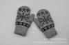 Guantes de invierno de terciopelo extra grueso con diseño de copos de nieve, de lana de punto jacquard, para mujer adulta