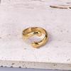J101 Anillo de abrazo de manos de acero inoxidable con personalidad de moda estilo ins transfronterizo europeo y americano chapado en oro de 18k anillo para mujer