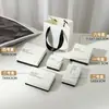 Caixa de joias retrátil minimalista de luxo leve preto e branco, conjunto de presente para joias, brincos, pulseiras, pingentes e acessórios