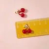 Pingente fofo de cereja tridimensional, berloque de fruta com gota de óleo, acessório para brinco e pulseira DIY feito à mão, atacado do fabricante