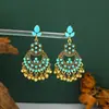 Pendientes de Borla con Flores de Estilo Bohemio Transfronterizos Europeos y Americanos para Mujer, Pendientes de Moda Étnica Exagerados Retro, Pendientes de Alta Gama
