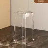 Taburete de acrílico, taburete transparente de plástico de lujo ligero tipo remolino, para uso doméstico, engrosado, apilable, redondo, silla simple para sala de estar y comedor