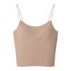 Sutiã de Seda Esportivo com Bojo Feminino Peça Única Alça Fina Roupa Íntima Seda de Amora Confortável Respirável Alta Elasticidade Suporte Interno