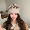 Gorro de punto de mezcla de lana para mujer, bloques de color, para otoño e invierno, cálido y moderno para exteriores, nuevo estilo, moda al por mayor