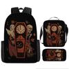 Mochila de Halloween Mais Vendida da Amazon, Conjunto de Três Peças Fantasma Abóbora, Mochila Escolar para Estudantes do Ensino Fundamental e Médio, Mochila Infantil, Bolsa de Ombro