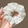 Gomita para el pelo suave y dulce para mujer, scrunchie de malla estilo coreano, liga para coleta baja y moño, accesorio para el cabello de alta gama
