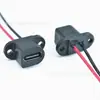 LN-016 Conector Fêmea Tipo-C com Orifício para Montagem Dupla na Orelha para Soldagem de Fios, Conector de Dois Fios para Carregamento de Dispositivos de Beleza e Pistolas de Liberação Miofascial