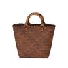 Bolsa Feminina Retrô de Vime Sintético Tecida Bolsa de Mão Grande Capacidade Bolsa de Praia Moda Férias Bolsa de Mão Tecida