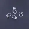 Europa e Estados Unidos cross-border hot diy transparente resina em forma de U clipe de orelha incrustado com 2mm zircão resina clipe de orelha nariz anel jóias de orelha