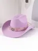 Sombrero del Día de San Valentín Regalo Transfronterizo Sombrero de Vaquero con Pedrería Estilo Navideño Sombrero Cálido a Prueba de Viento Adelgazante para Citas y Sesiones de Fotos