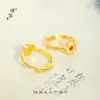Set de Joyería Étnica Chapado en Oro de Xinjiang con Pulsera de Calabaza Rojo Rosa de Diamantes Completos, Anillo y Collar Lulutong para Mujer, Lujo Ligero
