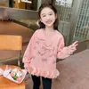 Infantil Primavera e Outono 2026 Novo Estilo Meninas Bebês Manga Longa Casual Solto Moletom Roupas de Exterior para Meninas Outono Estiloso Tendência