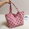 Nova Moda Outono/Inverno Bolinhas Menina Fofa Veludo Cotelê 2026 Tendência Moda Primavera Bolsa de Ombro Único Bolsa Tote